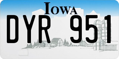 IA license plate DYR951