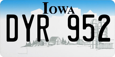 IA license plate DYR952
