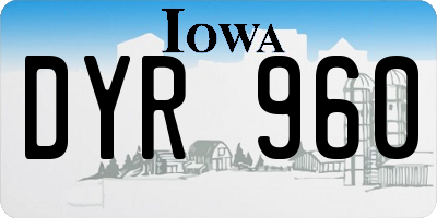 IA license plate DYR960