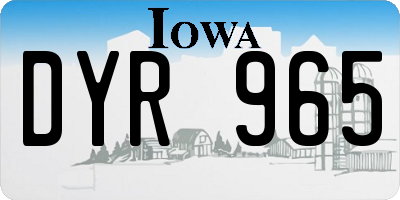 IA license plate DYR965