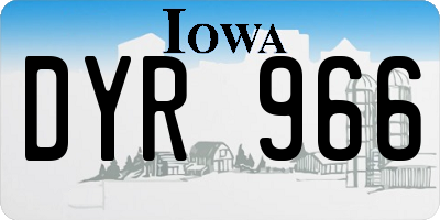 IA license plate DYR966
