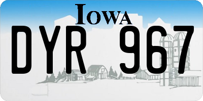 IA license plate DYR967
