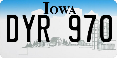 IA license plate DYR970
