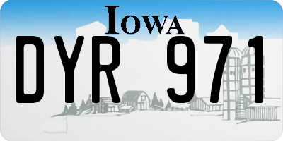 IA license plate DYR971