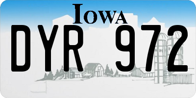 IA license plate DYR972