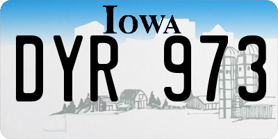 IA license plate DYR973