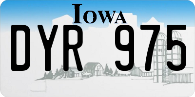 IA license plate DYR975