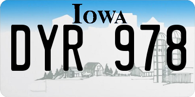 IA license plate DYR978