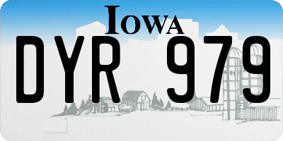 IA license plate DYR979