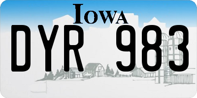IA license plate DYR983
