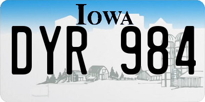 IA license plate DYR984