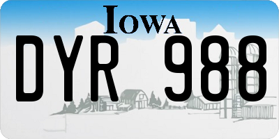 IA license plate DYR988