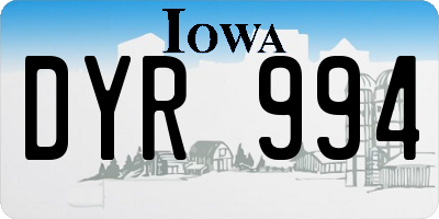 IA license plate DYR994