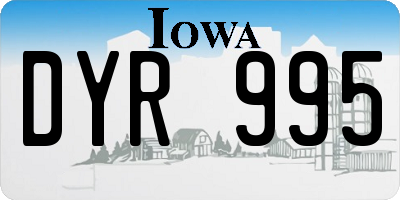 IA license plate DYR995