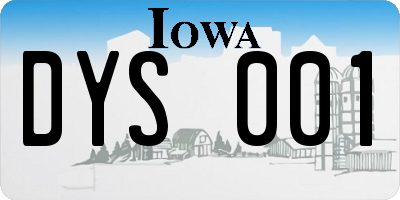 IA license plate DYS001