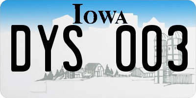 IA license plate DYS003