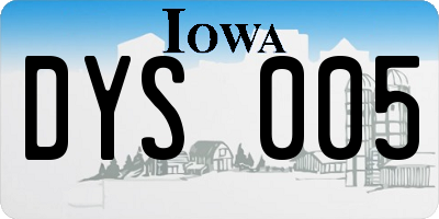 IA license plate DYS005