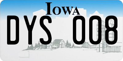 IA license plate DYS008