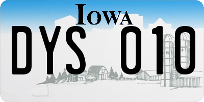 IA license plate DYS010