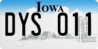 IA license plate DYS011