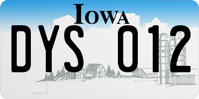IA license plate DYS012