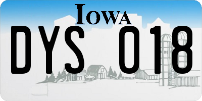 IA license plate DYS018