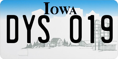 IA license plate DYS019