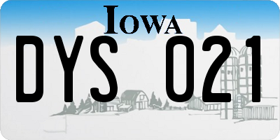 IA license plate DYS021