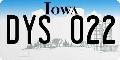 IA license plate DYS022