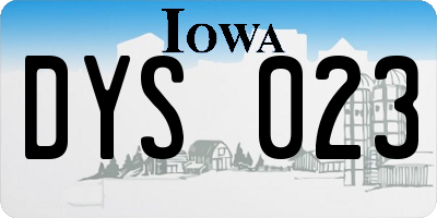 IA license plate DYS023