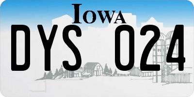 IA license plate DYS024