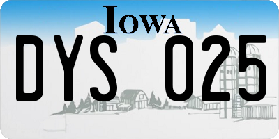 IA license plate DYS025