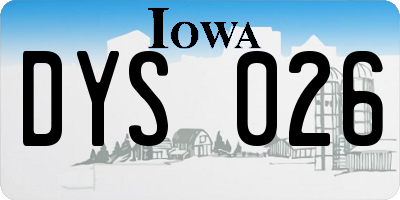 IA license plate DYS026