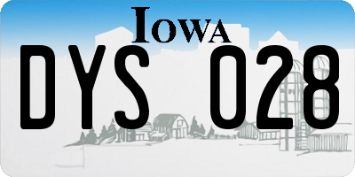 IA license plate DYS028