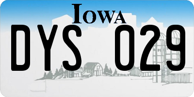 IA license plate DYS029