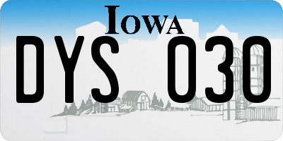 IA license plate DYS030