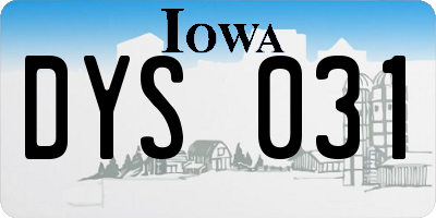 IA license plate DYS031