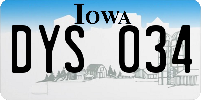 IA license plate DYS034