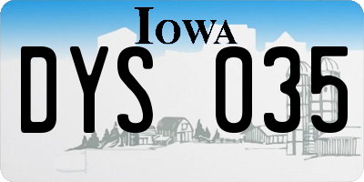 IA license plate DYS035