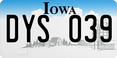 IA license plate DYS039