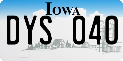 IA license plate DYS040