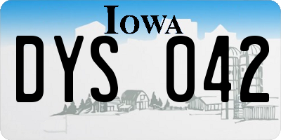 IA license plate DYS042