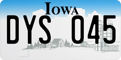 IA license plate DYS045