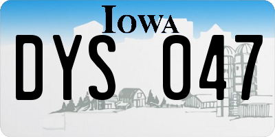 IA license plate DYS047