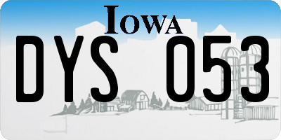 IA license plate DYS053