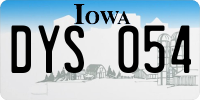 IA license plate DYS054