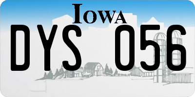 IA license plate DYS056