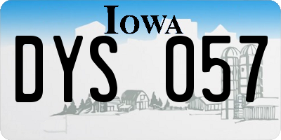 IA license plate DYS057