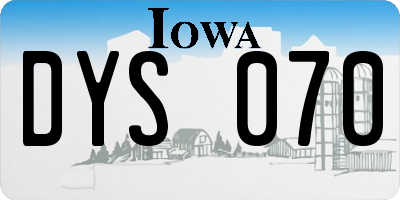 IA license plate DYS070