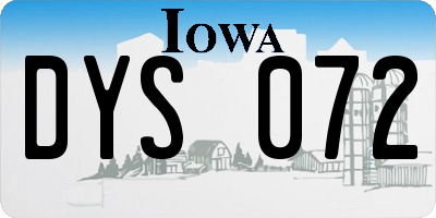 IA license plate DYS072